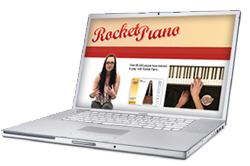 Laptop showing Rocket Piano